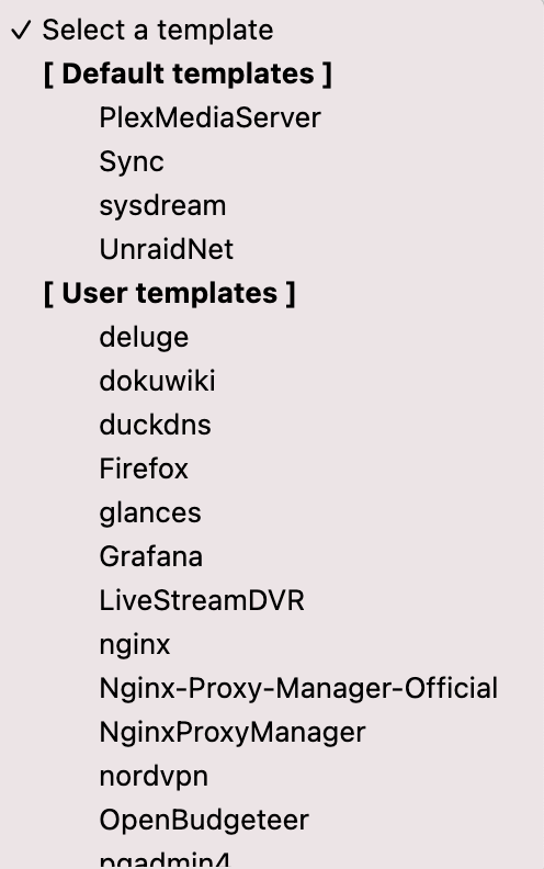 docker templates