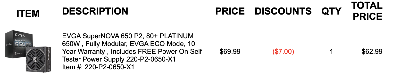 psu order
